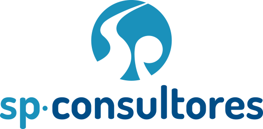 Logotipo sp consultores de forma vertical